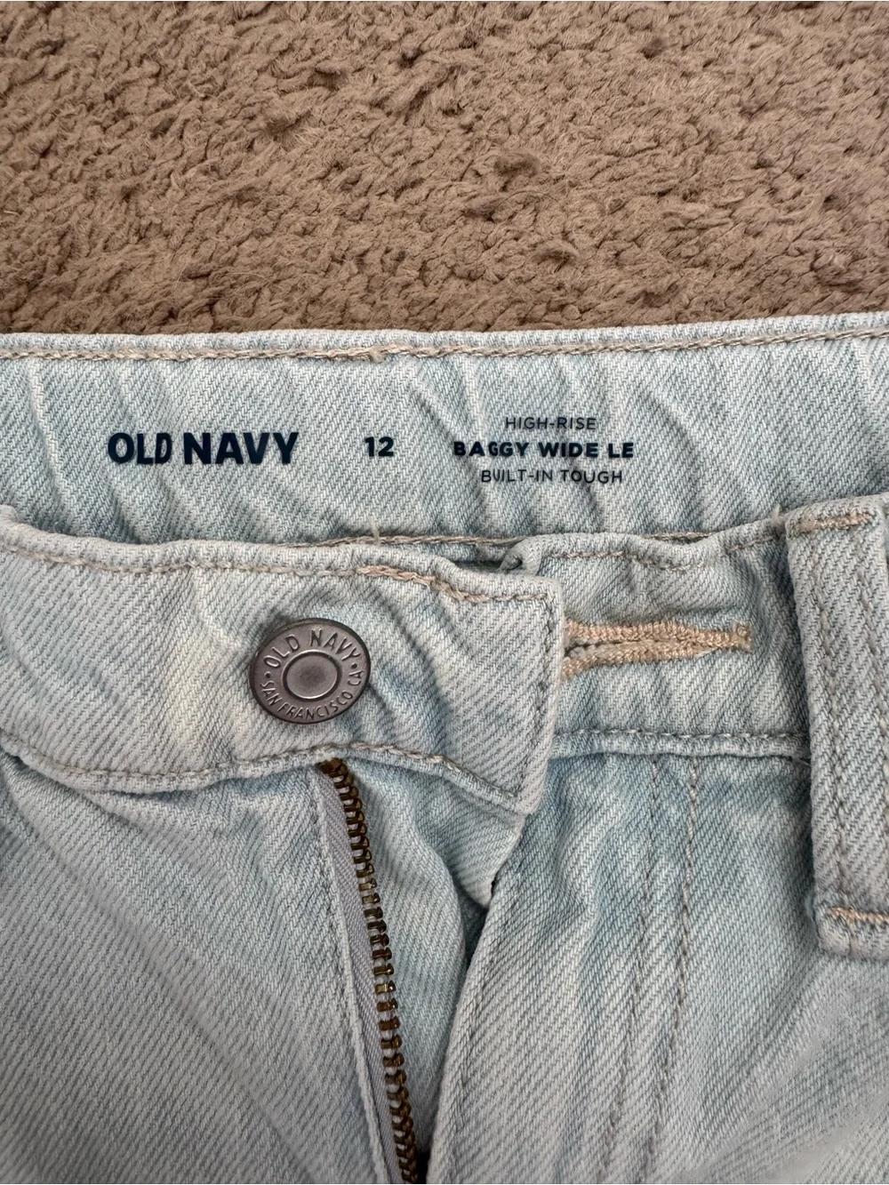 Old Navy Light Blue Distressed Kids' Wide-Leg Jeans